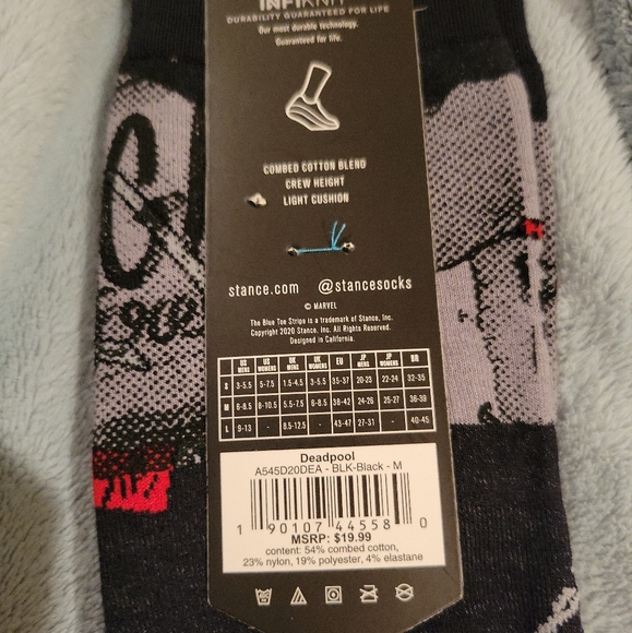 NWT Stance Marvel Deadpool Casual Crew Height Socks w/INFIKNIT Unisex Medium - Picture 7 of 9